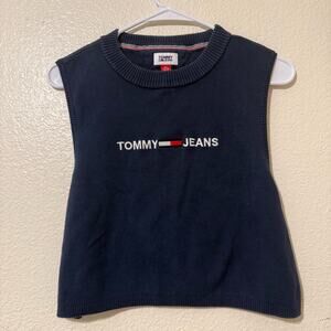 Vintage Y2K Tommy Hilfiger Cotton Sweater Vest Logo Size XXL